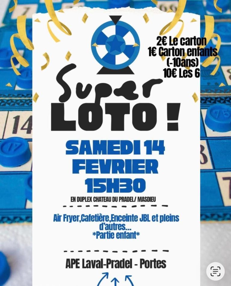 Loto des parents d’élèves samedi 14