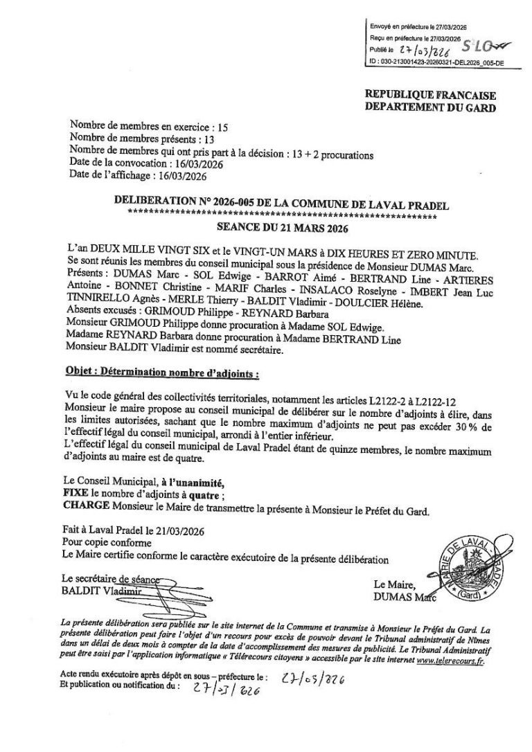 Délibérations du conseil municipal