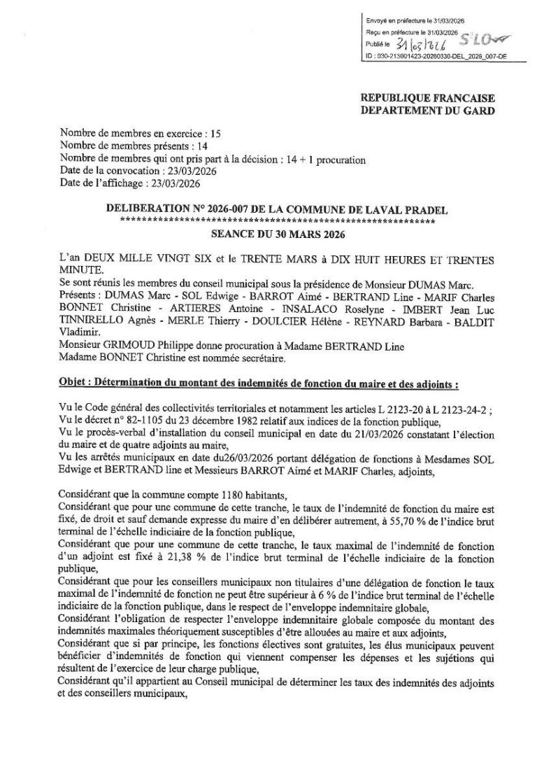 Délibérations du conseil municipal