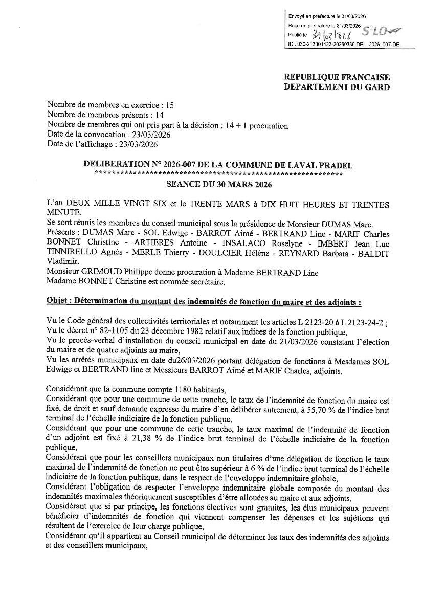 Délibérations du conseil municipal