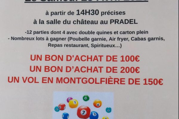 Loto au château samedi