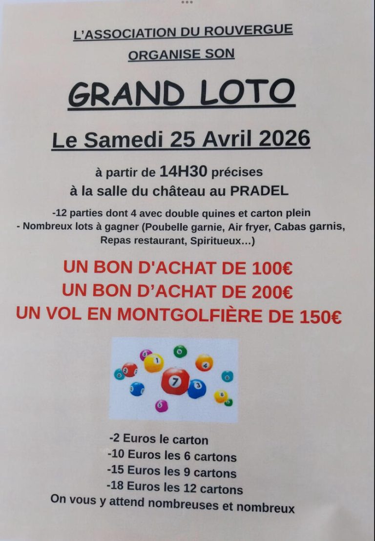 Loto au château samedi