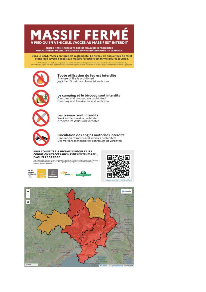 Fermeture totale des massifs forestiers