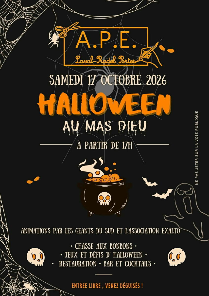 Fêtez Halloween samedi 17 octobre au Pradel